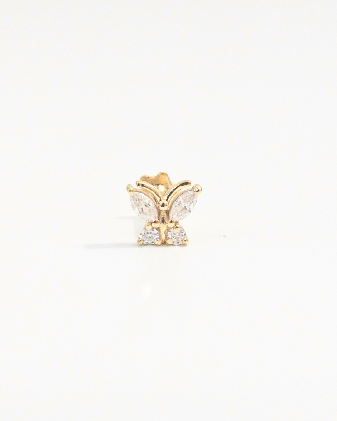 Butterfly Helix Stud Small Variant in Gold and Moissanite by Vai Ra