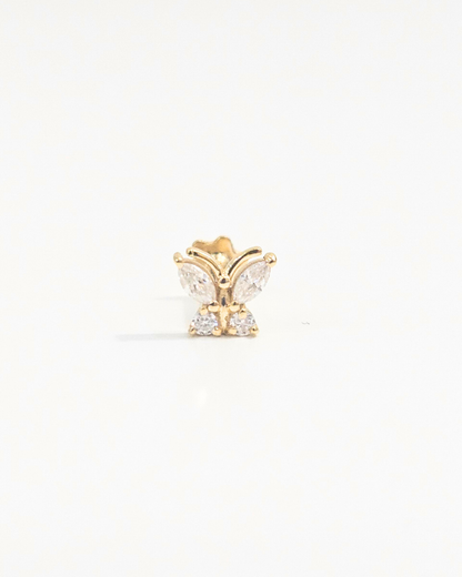 Butterfly Helix Stud Small Variant in Gold and Moissanite by Vai Ra