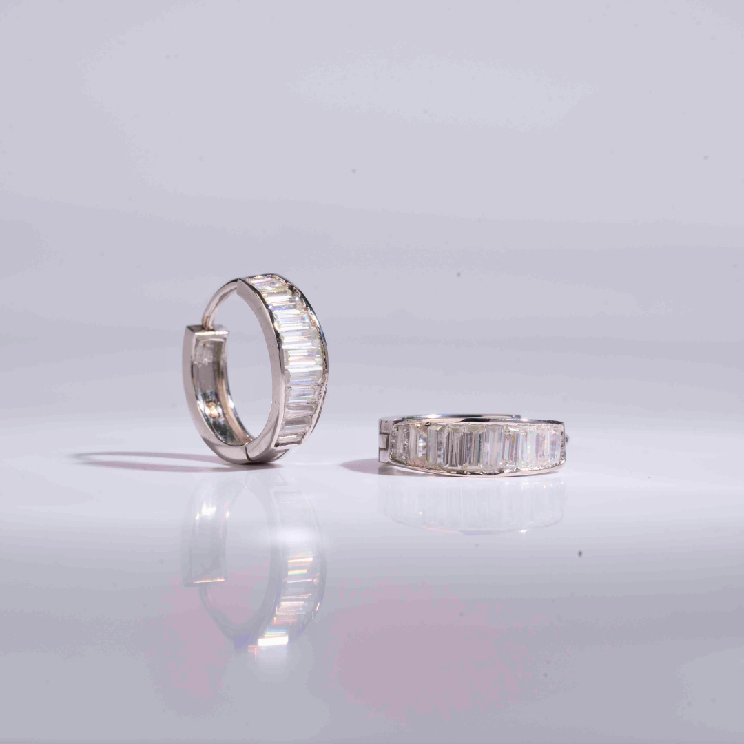 Ida Hoops in Moissanite and Lab Diamond by Vai Ra