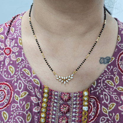 Patra Mangalsutra in Moissanite and Diamond by Vai Ra 