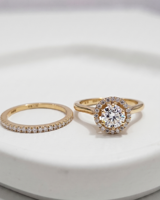 Anvaya Ring Sets in Lab Diamond and Moissanite by Vai Ra