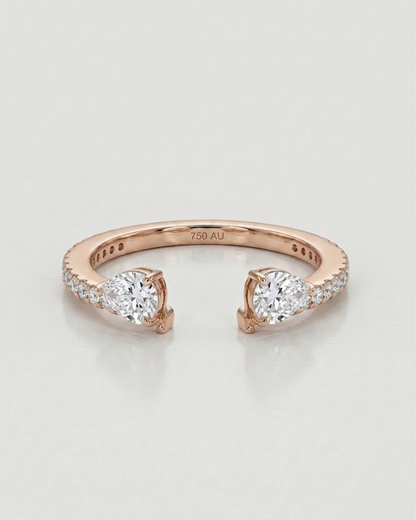 Vero Engagment Band 0.96 CT in Moissanite and Lab Diamond by Vai Ra