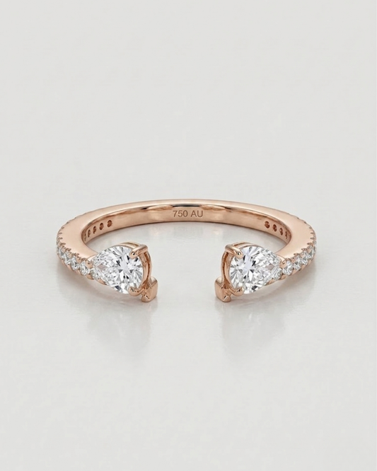 Vero Engagment Band 0.96 CT in Moissanite and Lab Diamond by Vai Ra