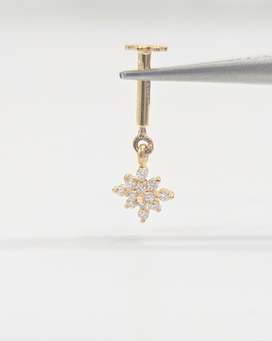 Cosmos Helix Diamond and Moissanite Earring  bugadi by Vai Ra