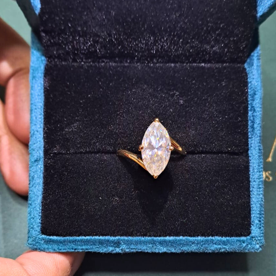 Altira Marquise Solitaire Ring in Moissanite by Vai Ra