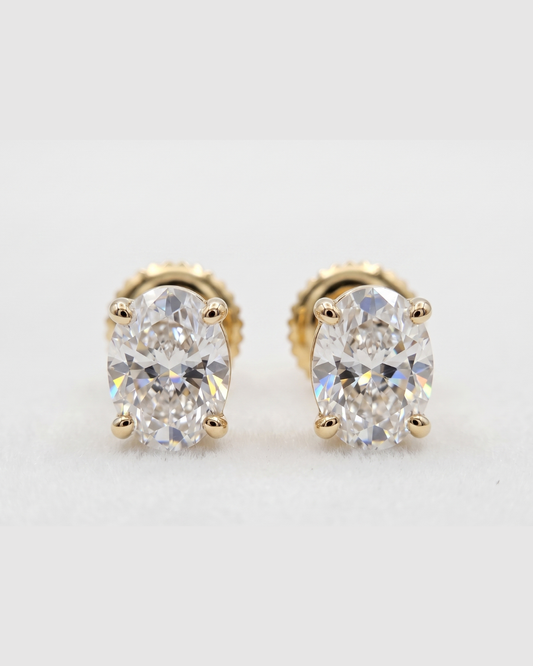 Taarika Oval Earrings in choice of Moissanite or Lab Diamond by Vai Ra