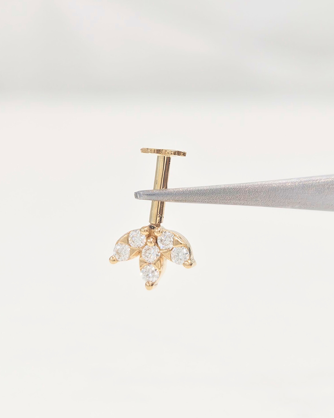 Three Petal Fixed Cluster Bugadi Piercing Earring