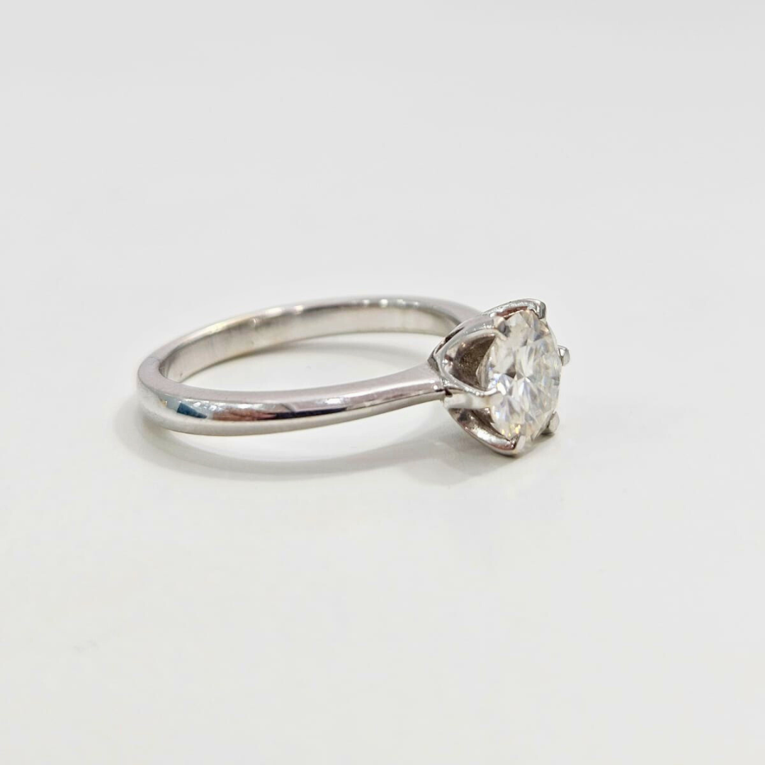 Selma Solitaire Ring in Moissanite and Lab Diamond by Vai Ra