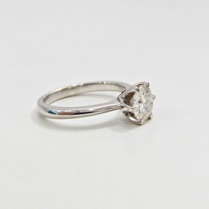 Selma Solitaire Ring in Moissanite and Lab Diamond by Vai Ra