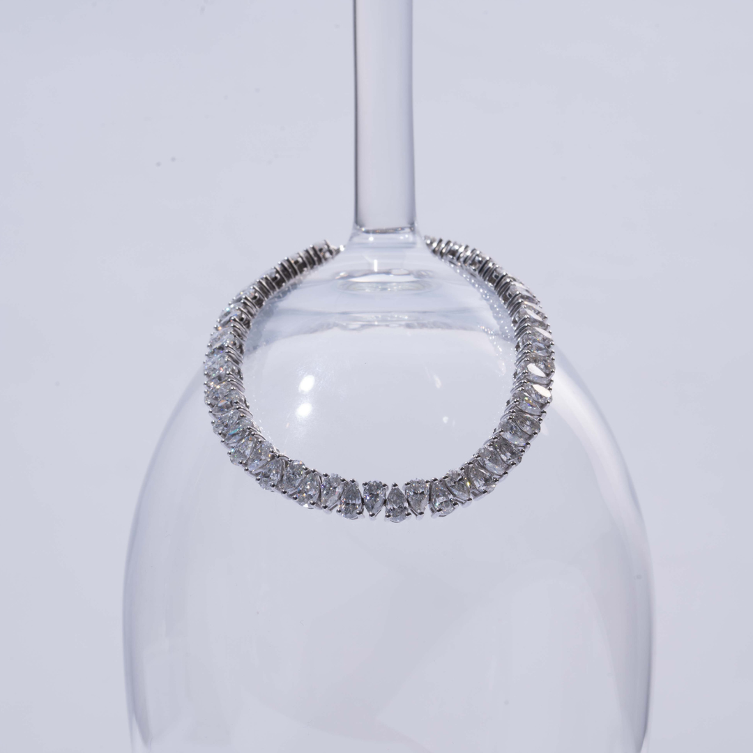 Pear Necklaces in Moissanite and Lab Diamond by Vai Ra