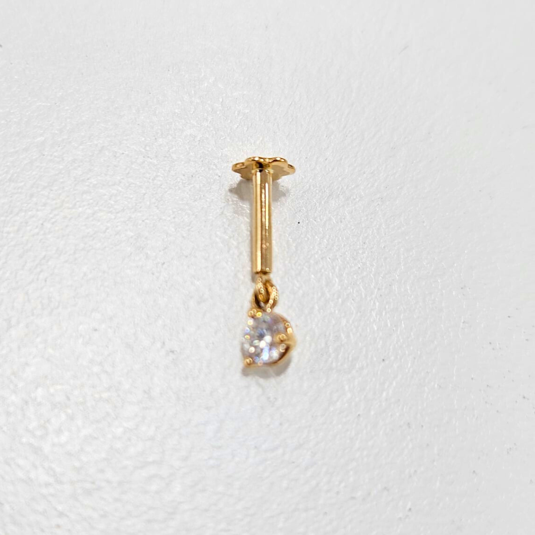 Round Stud Bugadi in Moissanite and Diamond by Vai Ra
