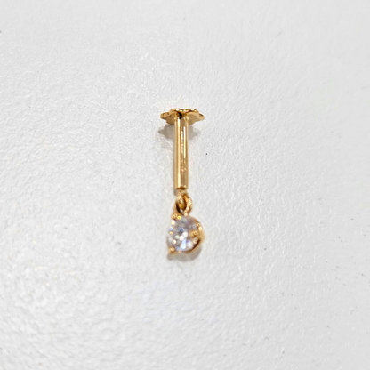 Round Stud Bugadi in Moissanite and Diamond by Vai Ra