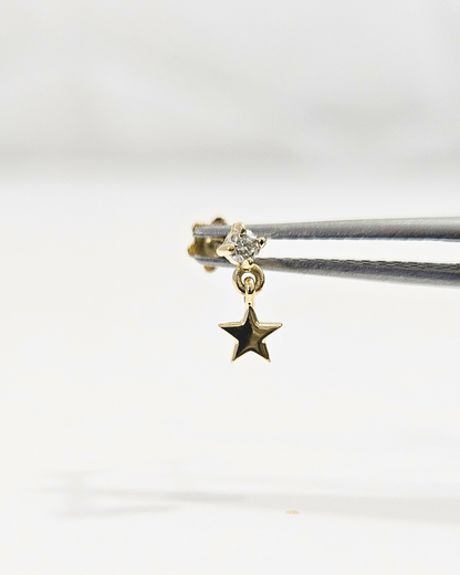 Star Drop Helix Moissanite Piercing earring by Vai Ra