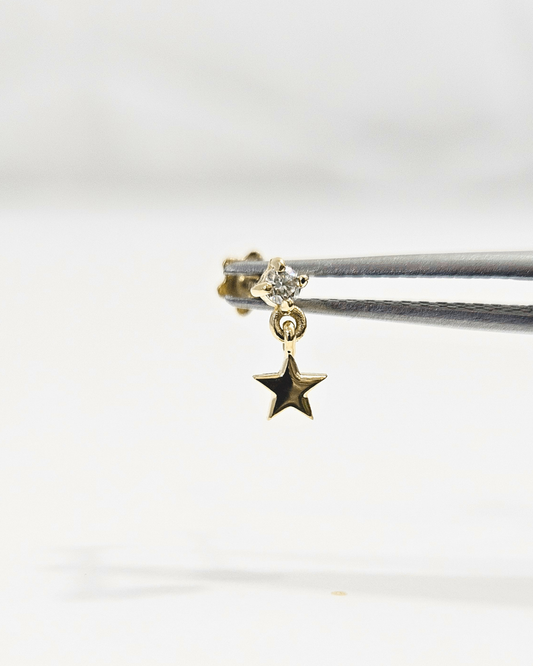 Star Drop Helix Moissanite Piercing earring by Vai Ra