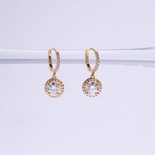 Saanvi Huggies in Moissanite and Gold by Vai Ra