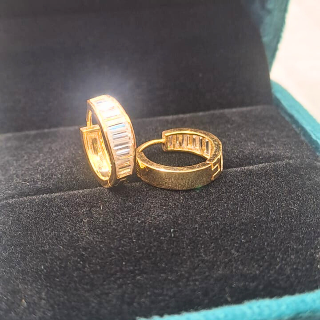 Ida Hoops in Moissanite and Lab Diamond by Vai Ra