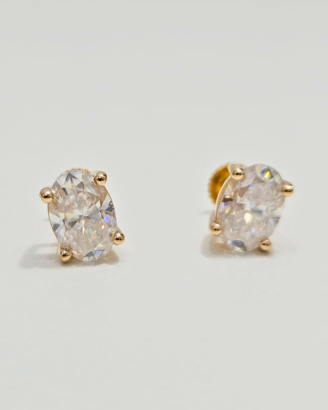 Taarika Oval Earrings in choice of Moissanite or Lab Diamond by Vai Ra