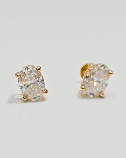 Taarika Oval Earrings in choice of Moissanite or Lab Diamond by Vai Ra