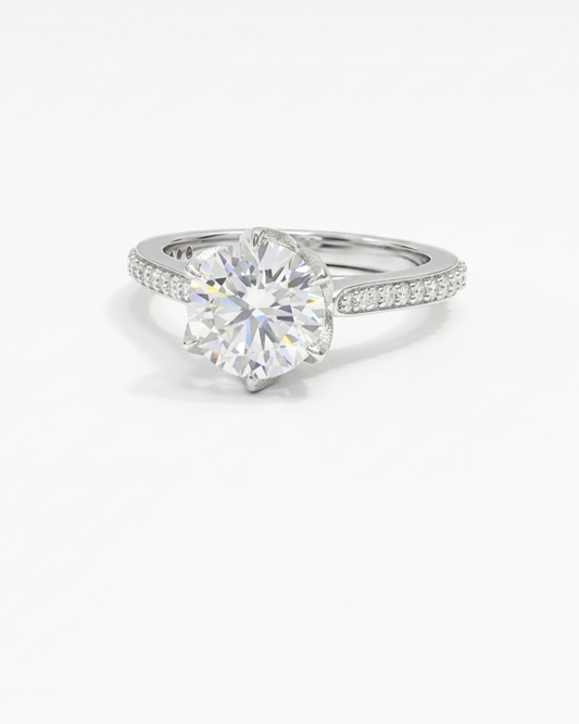Rhea 1.62 CT Solitaire Ring in Lab Diamond or Moissanite by Vai Ra