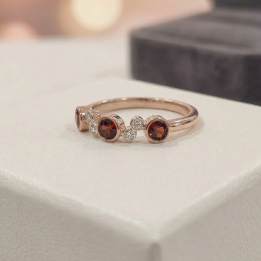 Nuhaa Moissanite/ Lab Diamond Garnet Ring by Vai Ra