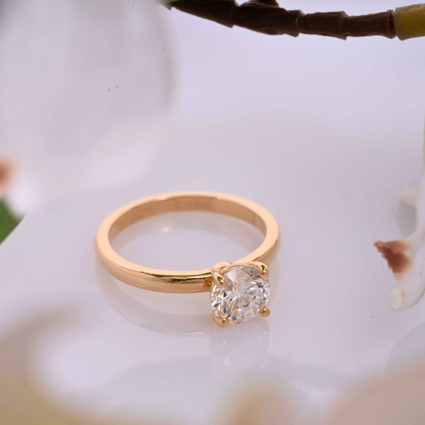 Solitaire Four Prong 1.21 CT in Moissanite and Diamond by Vai Ra