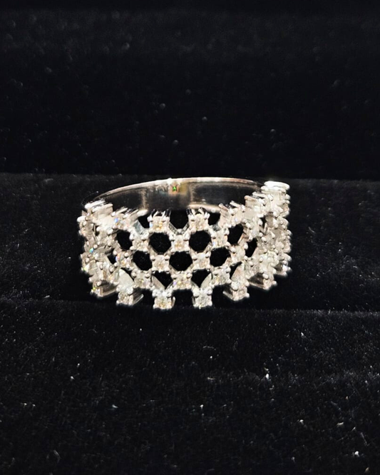 Neta Mesh Knit Ring 0.82 CT in Lab Diamond and Moissnaite