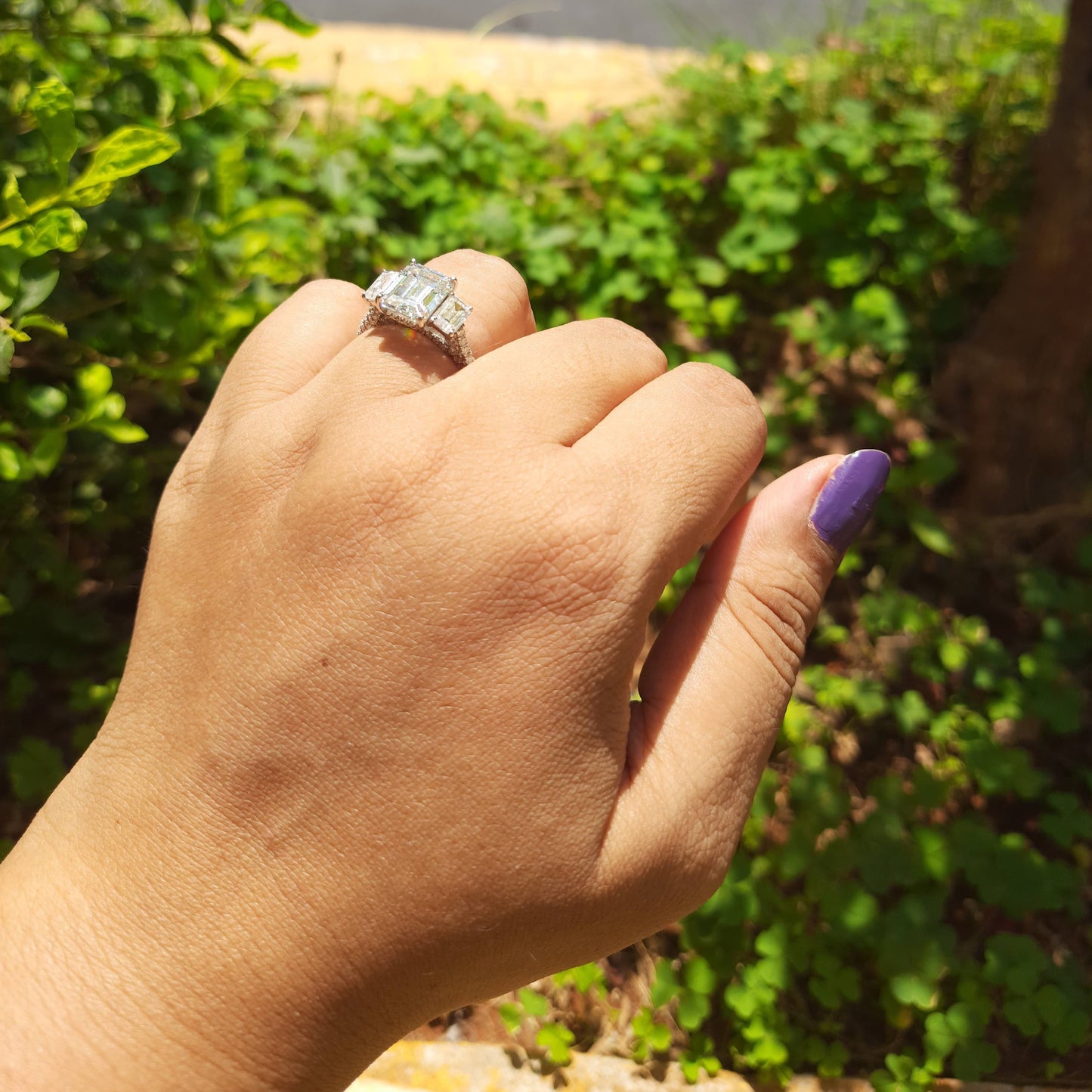 Three Emerald Ring (6.17 CT)