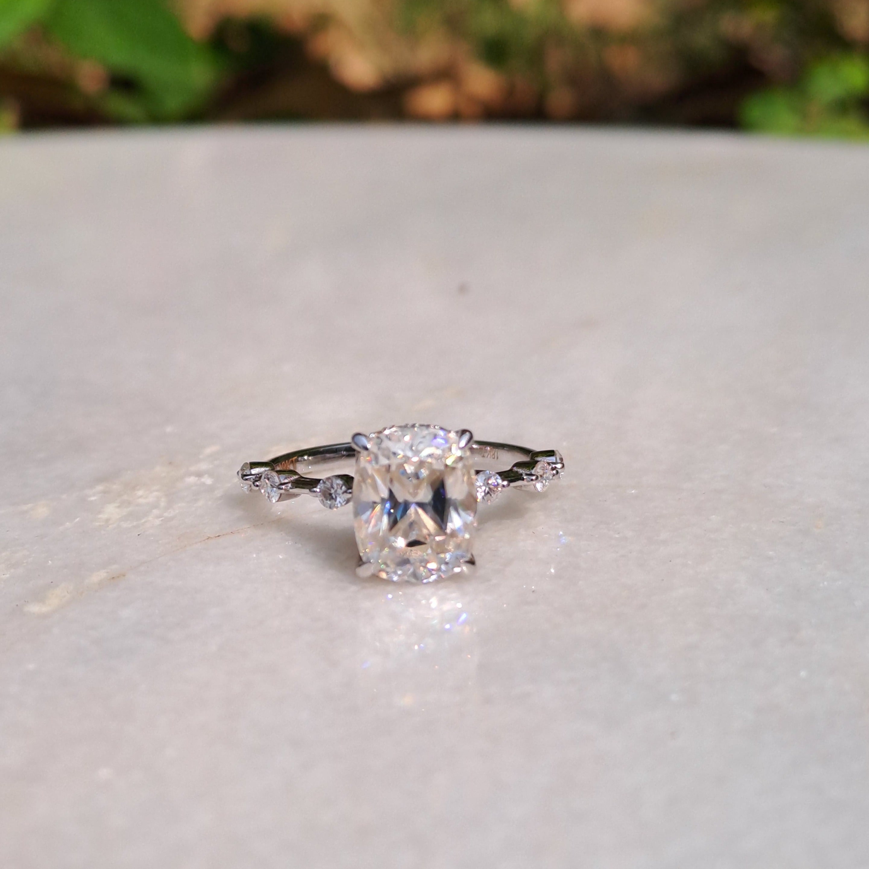 Buy Oval Moissanite Engagement Ring, Rose Gold Three Stone Ring, Moissanite Diamond  Wedding Ring, Vow Renewal Ring, Oval Diamond Love Band Ring Online in India  … | Vintage engagement rings unique, Diamond