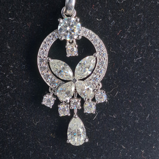 Butterfly Moissanite Diamond Pendant
