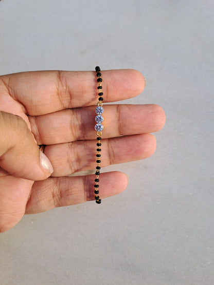The Three Stone Moissanite  Mangalsutra Bracelets
