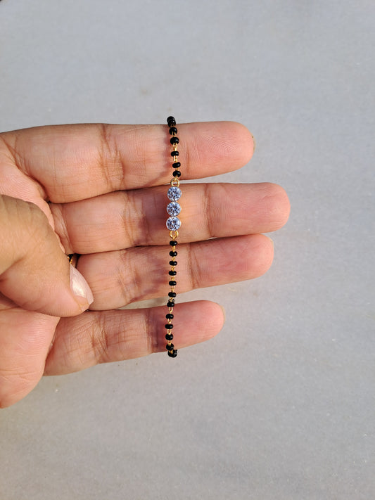 The Three Stone Moissanite  Mangalsutra Bracelets