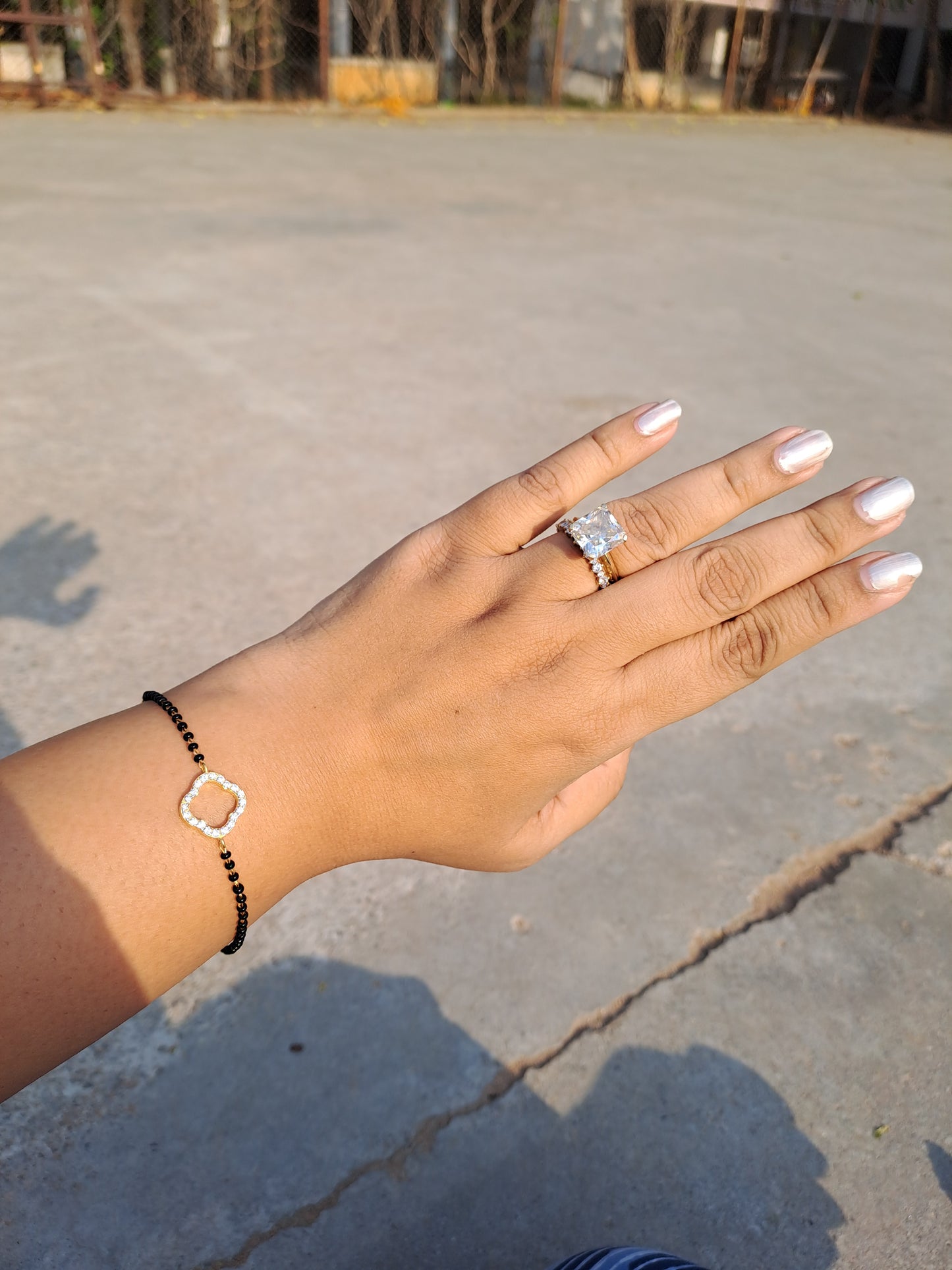 Clover Moissanite diamond Bangle Mangalsutra  bracelet
