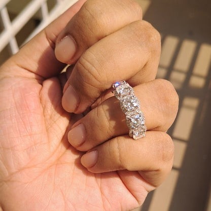 Vai Ra Five stone half eternity ring in moissanite diamond