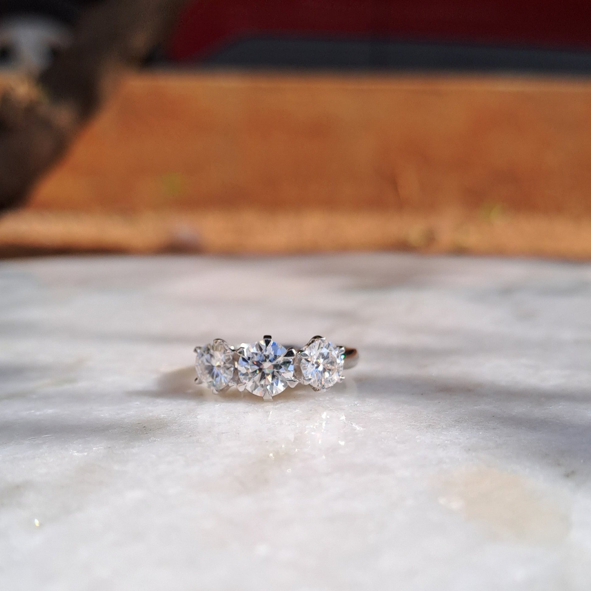 Threestone Moissanite Ring