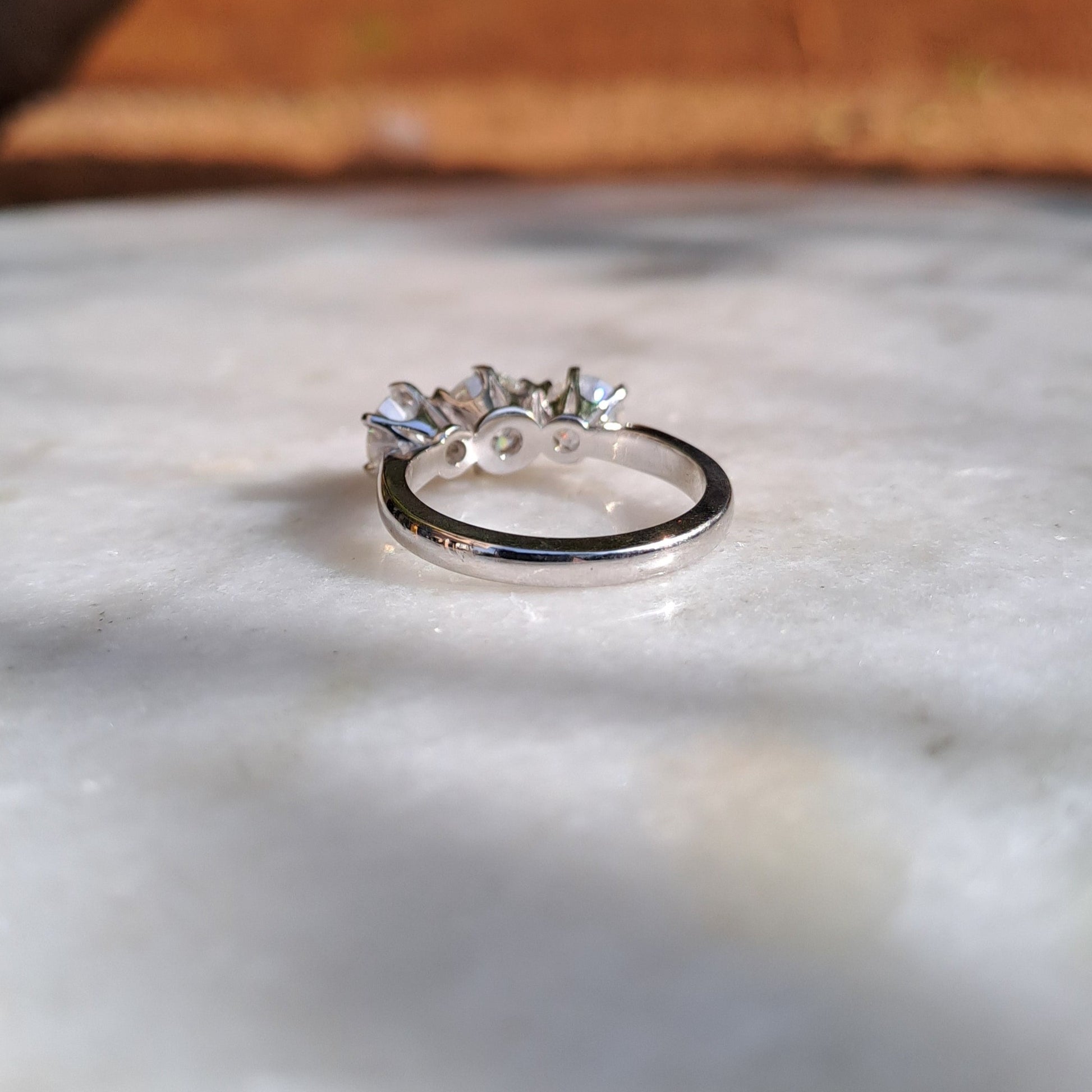 Threestone Moissanite Ring