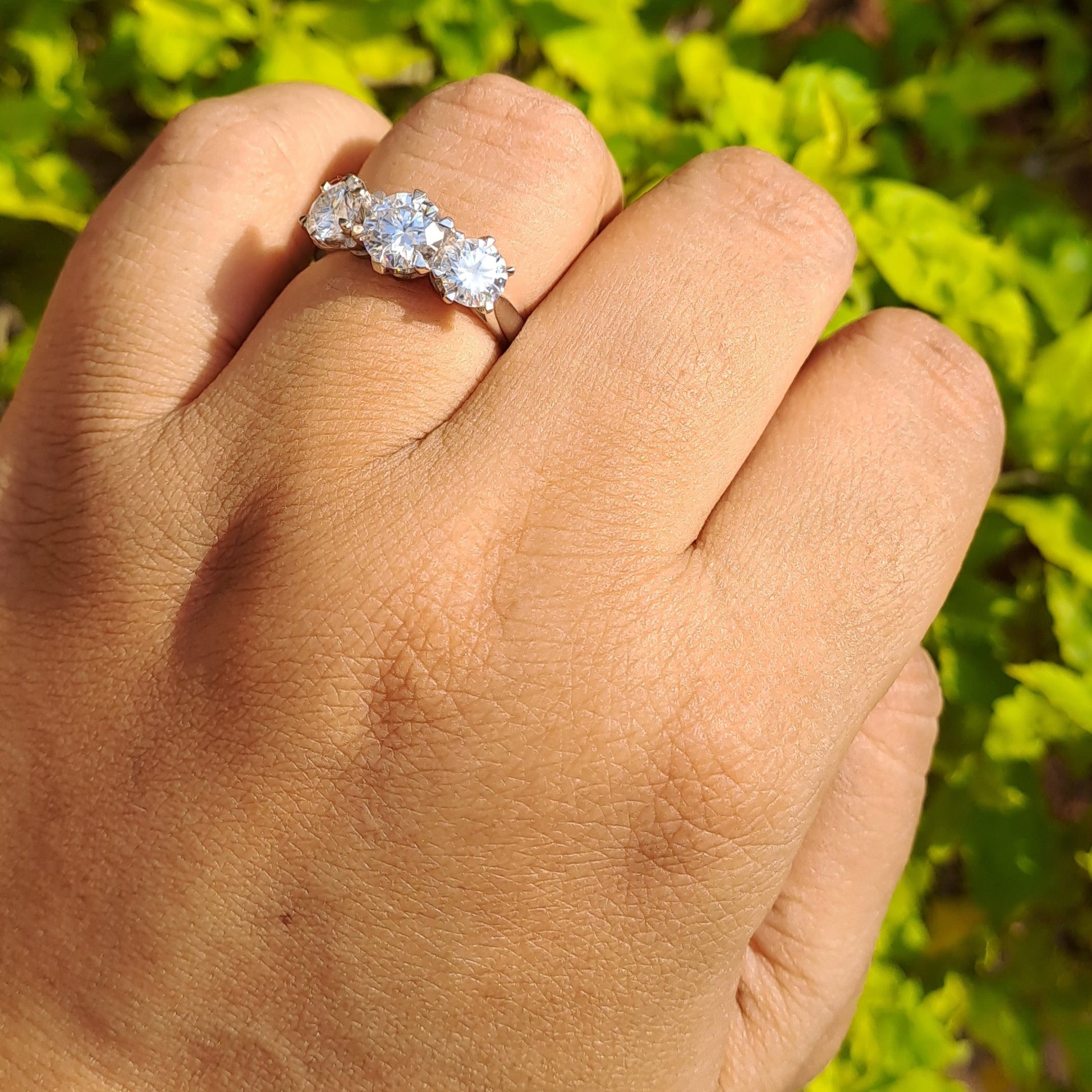 Threestone Moissanite Ring