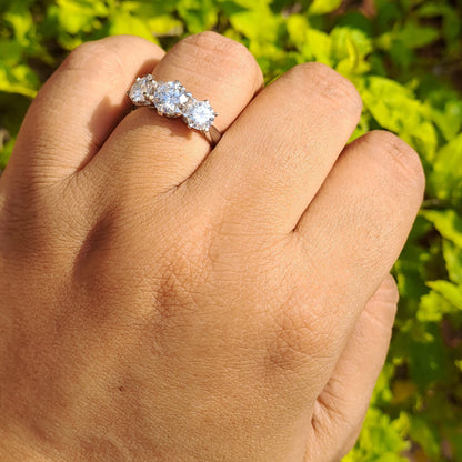 Threestone Moissanite Ring