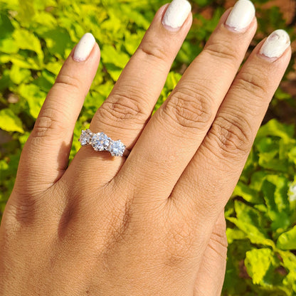 Threestone Moissanite Ring