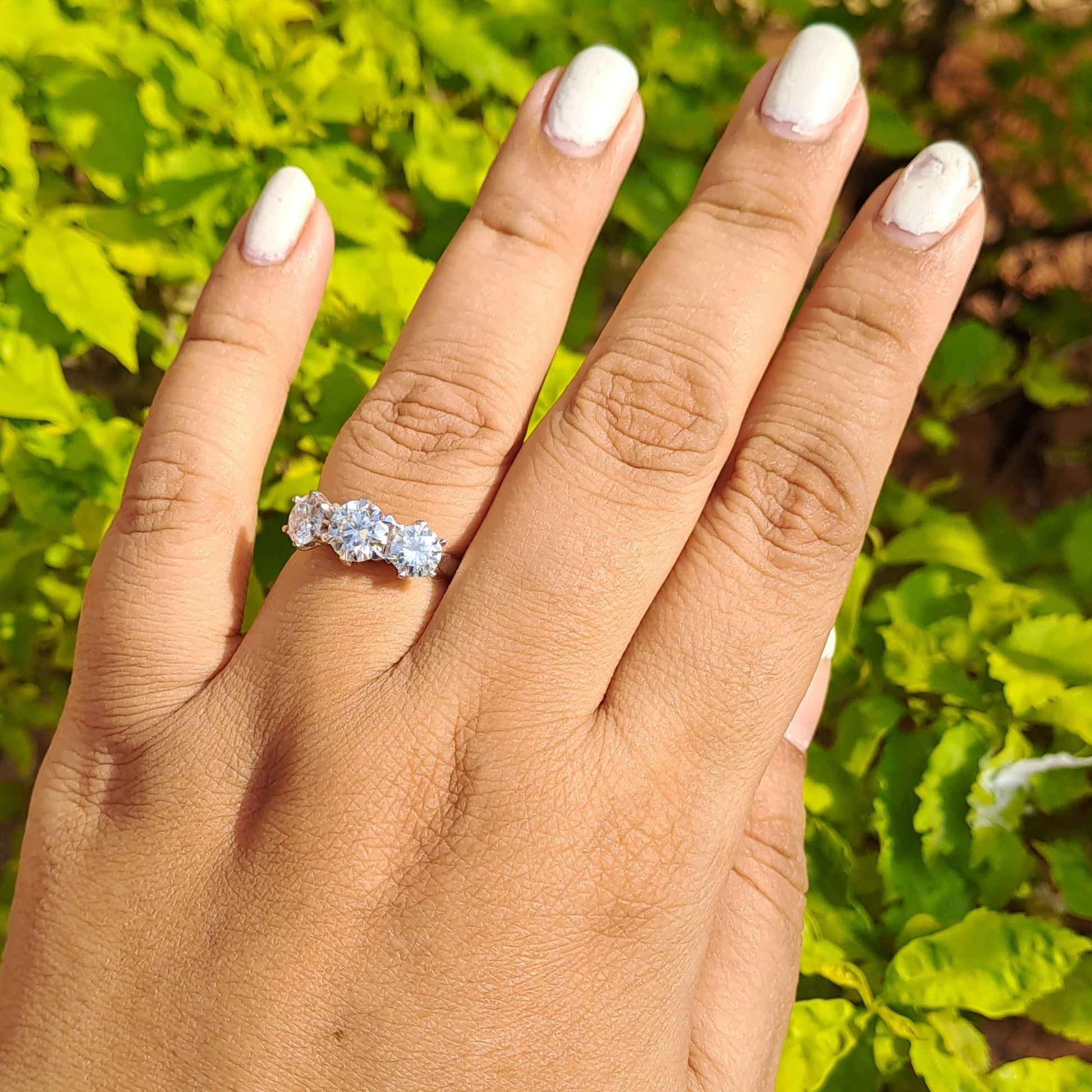 Threestone Moissanite Ring