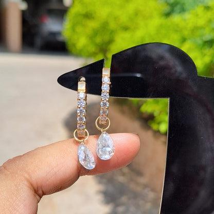 Floating Diamond Hoops