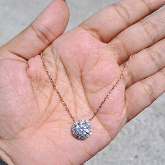 halo moissanite Necklace