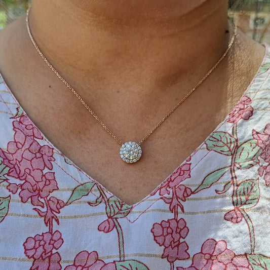 halo moissanite necklace