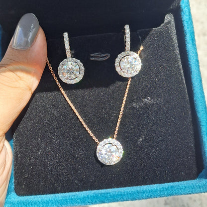 Moissanite Earring and pendant set