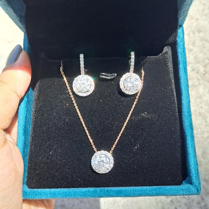 Moissanite Earring and pendant set