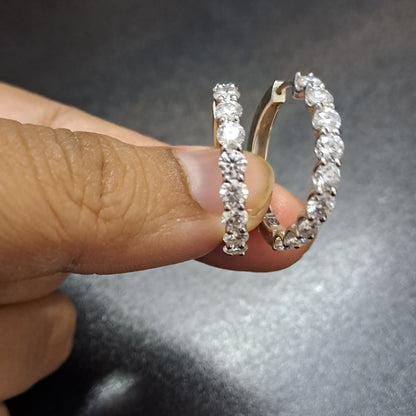 Moissanite Diamond Hoop Earring
