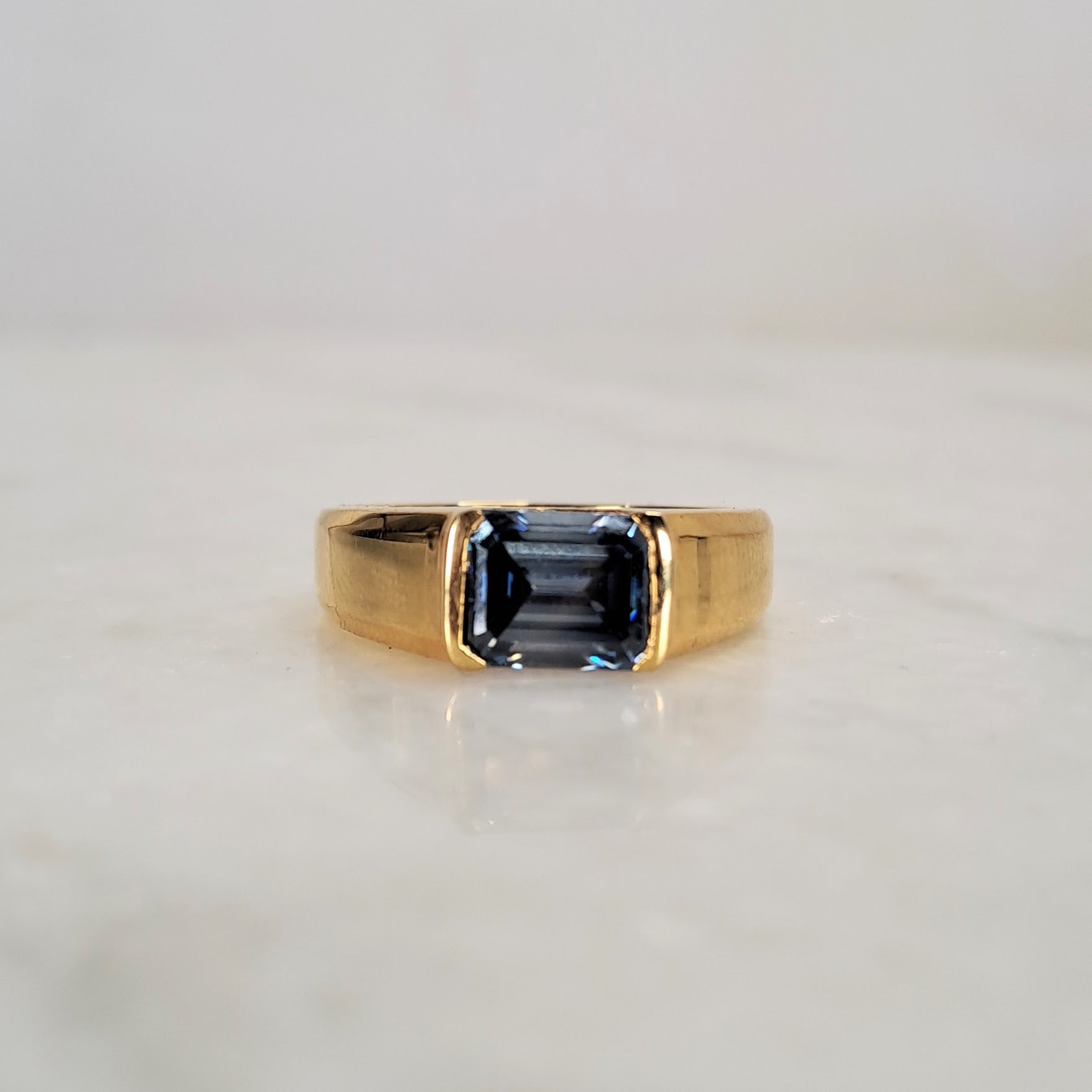 Corn Blue Moissanite or blue sapphire Ring for Men 