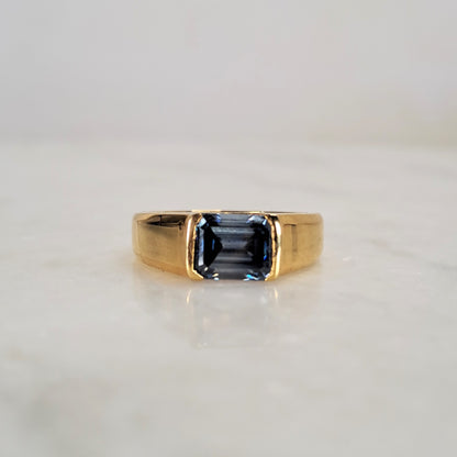 Corn Blue Moissanite or blue sapphire Ring for Men 