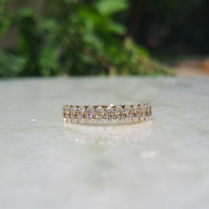 Oval Moissanite Half Eternity Band