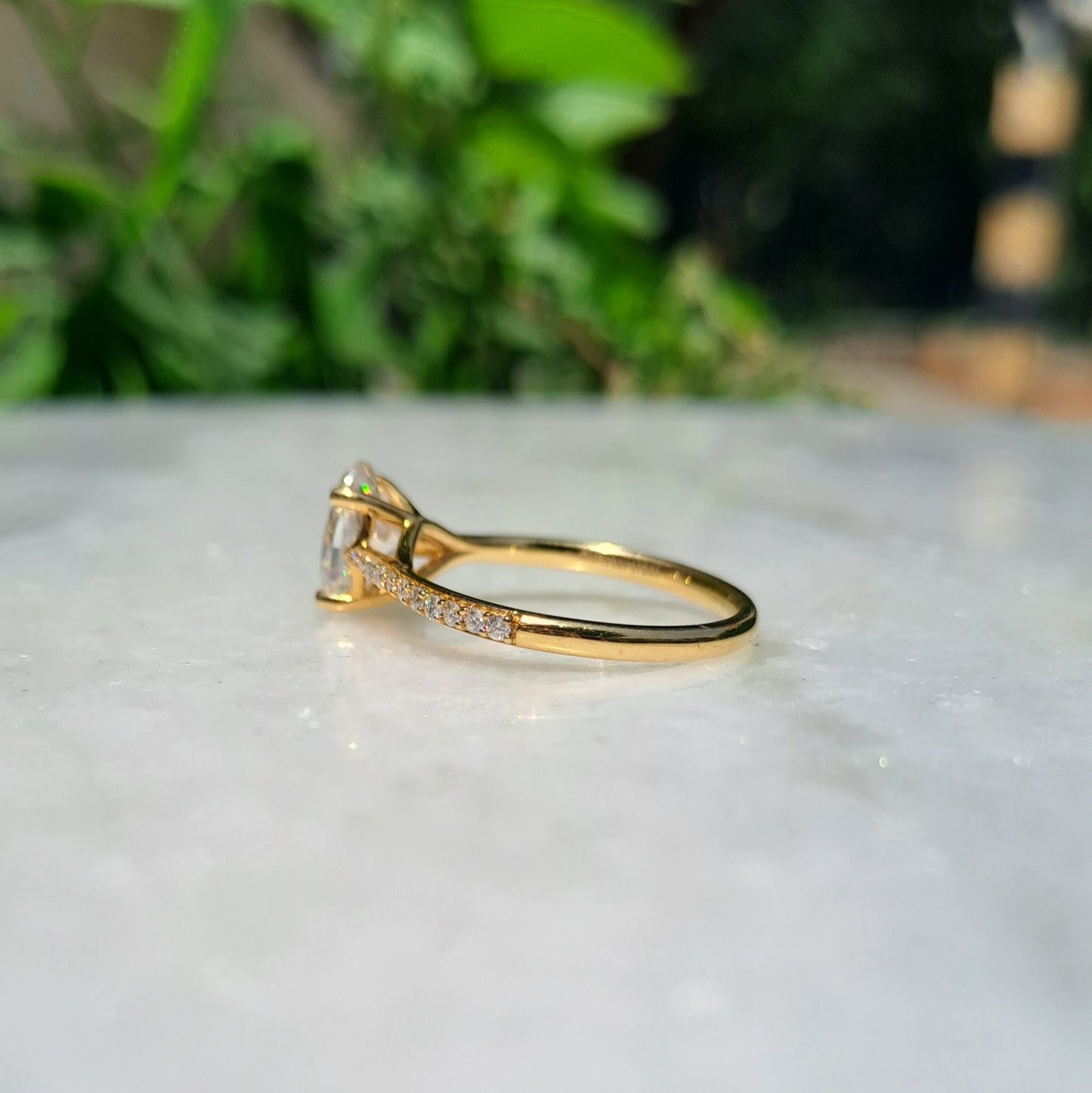 Oval Moissanite Ring in Gold