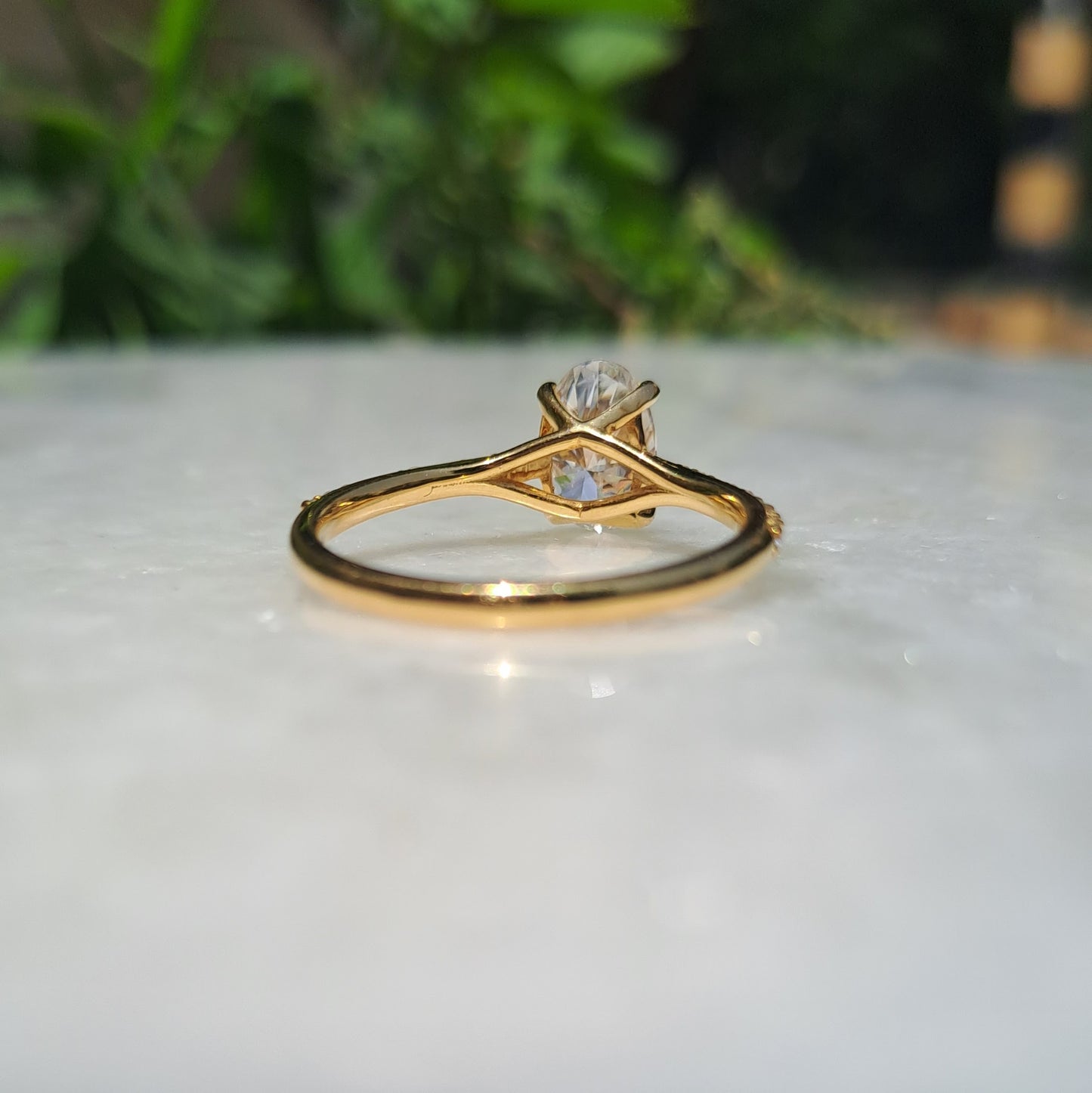 Oval Moissanite Ring in Gold